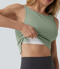 SoftlyZero™ Plush Adjustable Straps Backless Split Hem Yoga Cami Top