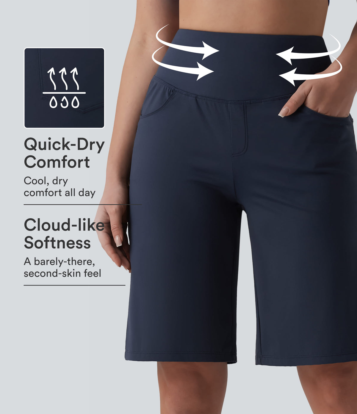 SoftlyZero™ Airy High Waisted Tummy Control InstantCool Yoga Baggy Shorts with Pockets