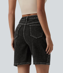 Halara Flex™ High Waisted Denim Casual Bermuda Shorts 7'' with Pockets
