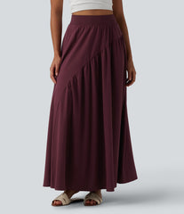 Breezeful™ High Waisted Flowy Quick Dry Maxi Casual Skirt with Pockets