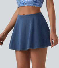 Halara Flex™ Mid Rise  A-ine Denim Casual Skort