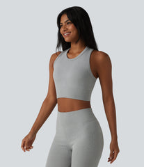 OneForm Seamless Flow Racerback Cropped Casual Tank Top