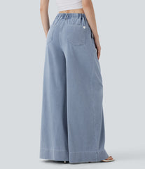 Halara Flex™ High Waisted Wide leg InstantCool Quick Dry Denim Casual Jeans with Pockets