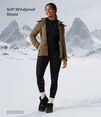 PuffFlex Removable Hood Shirred Casual Padded Jacket with Pockets