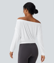 Off-shoulder Oversize InstantCool Quick Dry Yoga Sports Top