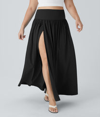 Breezeful™ High Waisted 2-in-1 Flowy Quick Dry Maxi Casual Plus Size Skirt
