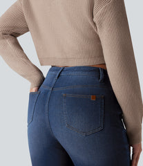 Halara Flex™ Denim Heat High Waisted Straight Leg Casual Jeans with Pockets