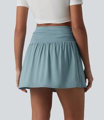 High Waisted 2-in-1 Micro Mini Casual Skirt with Pockets