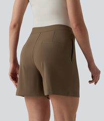 DayStretch Asymmetric Mid Rise Work Shorts 5'' with Pockets