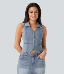 Halara Flex™ Denim Cropped Casual Tank Top