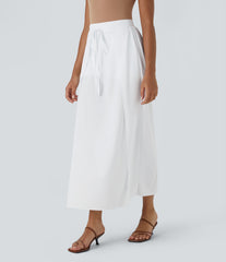 Breezeful™ High Waisted Tie Front Flowy 2-in-1 Maxi Quick Dry Casual Skirt