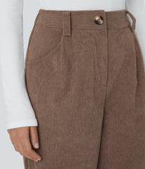 High Waisted Zipper Pocket Corduroy Casual Pants