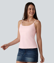 SoftlyZero™ Airy U-Neck Adjustable Straps Built-in Bra Casual Tank Top B-D Cups