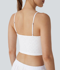 Eyelet Cropped Tank Top
