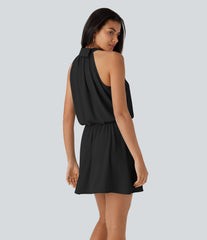 Halter Flowy Mini Dress