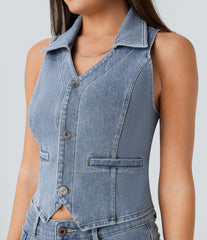 Halara Flex™ Denim Cropped Casual Tank Top