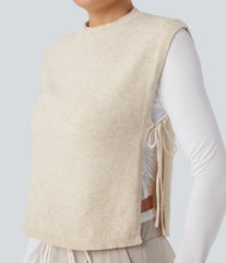 Round Neck Tie Work Sweater Vest