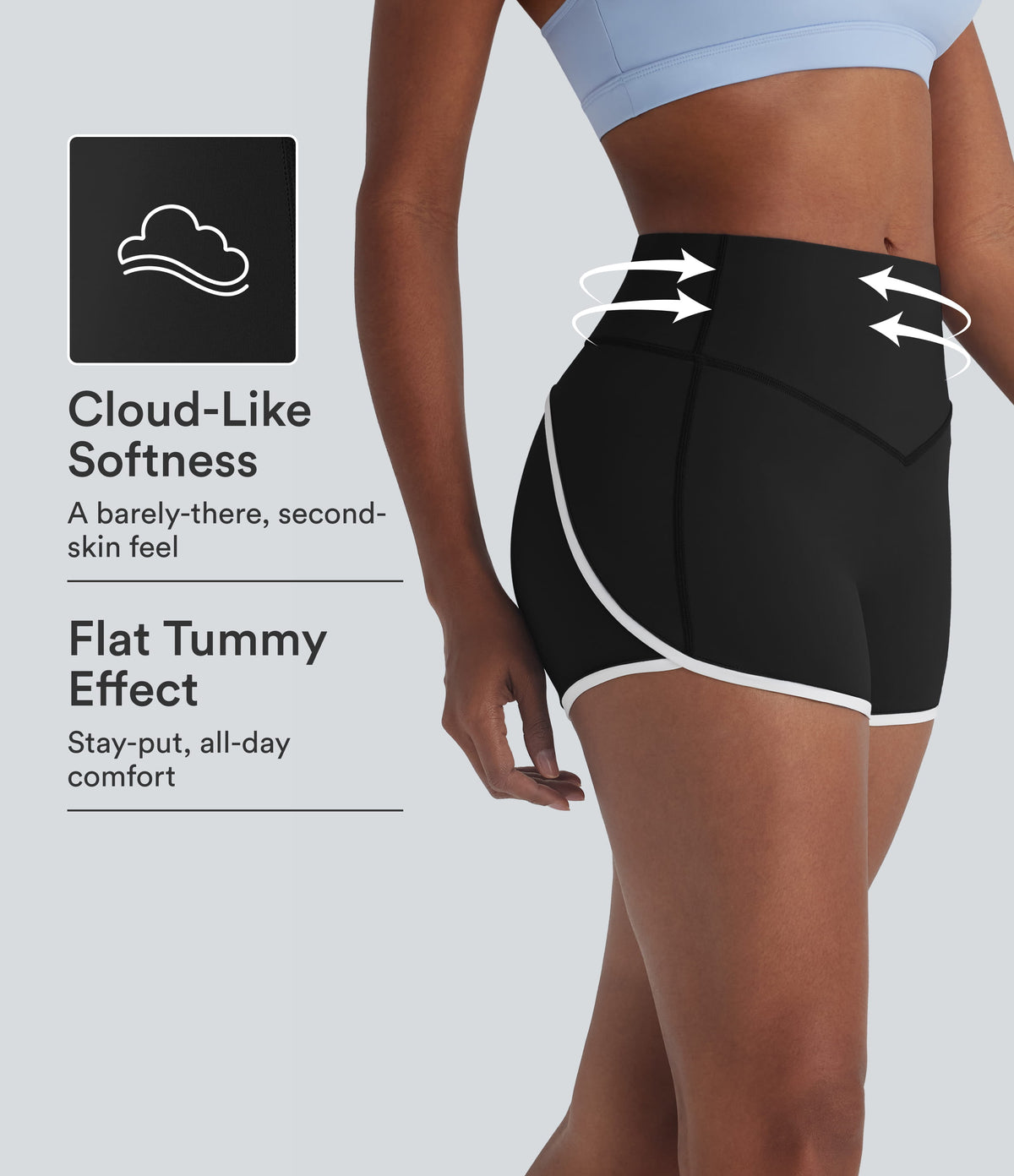 SoftlyZero™ Airy Mid Rise Tummy Control Color Block InstantCool Yoga Biker Shorts 3''-UPF50+