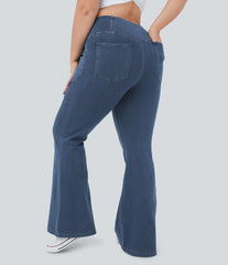 Halara Flex™ High Waisted Crossover Pocket InstantCool Breathable Washed Plus Size Casual Jeans