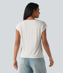 U-Neck Short Sleeve Casual T-Shirt