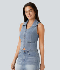 Halara Flex™ Denim Cropped Casual Tank Top