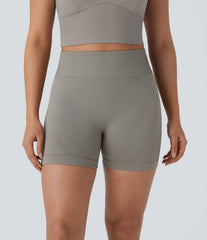 OneForm Seamless Flow High Waisted Ruched Yoga Biker Shorts 4''