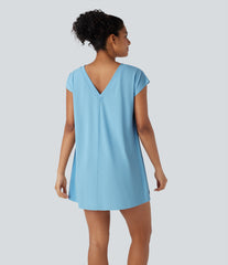 V Neck InstantCool Casual Cover Up-UPF50+