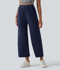 SpacerTek™ High Waisted Wide Leg Casual Pants with Pockets