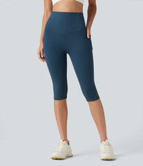 Halara UltraSculpt™ High Waisted Anti-Roll Tummy Control Shaping Workout Pedal Pushers Leggings with Pockets