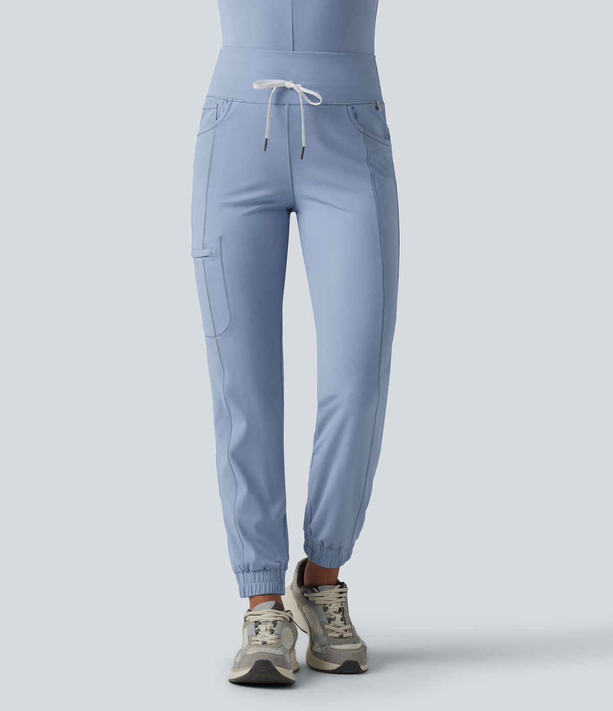 SoftlyZero™ Airy Mid Rise Drawstring InstantCool Casual Cargo Scrub Joggers with Pockets