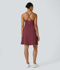 SoftlyZero™ Airy Cut Out 2-in-1 Pocket InstantCool Longer Active Dress-Easy Peezy Edition-UPF50+