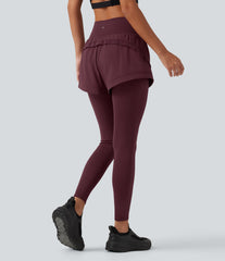 Breezeful™ High Waisted Tummy Control 2-in-1 Quick Dry Running Pants with Pockets