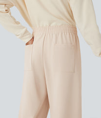 Mid Rise Straight Leg Workout Pants with Pockets