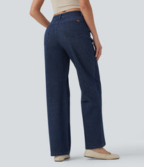 Halara Flex™ High Waisted Straight Leg Sparkle Casual Jeans with Pockets