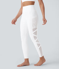SpeedWave™ High Waisted Pocket Contrast Mesh Quick Dry Yoga Leggings