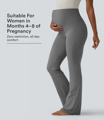 SoftlyZero™ Super High Waisted Flare Yoga Maternity Leggings with Pockets
