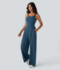SoftlyZero™ Airy Double Straps Pocket InstantCool Yoga Jumpsuit-Easy Peezy Edition