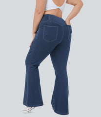 Halara Flex™ High Waisted Crossover Pocket InstantCool Breathable Washed Plus Size Casual Jeans