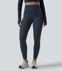 Halara Ultrasculpt™ High Waisted Tummy Control Crossover Back Running Leggings with Pockets
