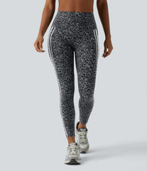 Halara UltraSculpt™ Leopard Print High Waisted Tummy Control Color Block Stripes Training 7/8 Leggings with Pockets