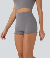 OneForm Seamless Flow High Waisted Lettuce Trim Lounge Shorts 2.5''