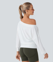 One Shoulder Oversize InstantCool Quick Dry Yoga Sports Top