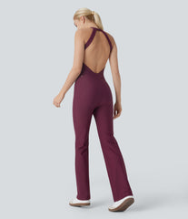 Halter Bootcut Stripe InstantCool Yoga Jumpsuit