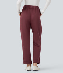 SpacerTek™ High Waisted Tapered Casual Pants with Pockets