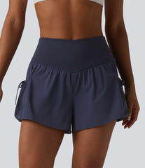 High Waisted 2-in-1 Workout Baggy Shorts with Pockets