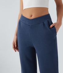 Mid Rise Crossover Casual Cotton Joggers with Pockets