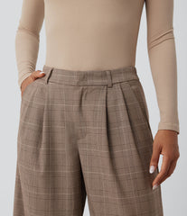Halara Flex™ Mid Rise Straight Leg Houndstooth Work 7/8 Pants with Pockets
