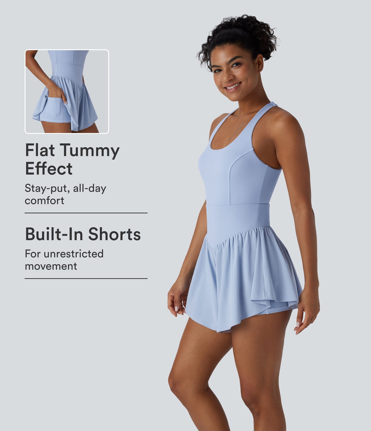 Breezeful™ Corset Tummy Control 2-in-1 Pocket Flowy Quick Dry Tennis Jumpsuit
