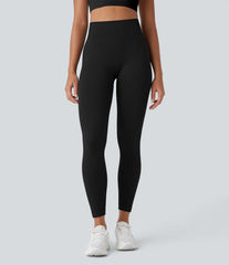 Soft OneForm Seamless Flow Ribbed High Waisted Tummy Control Yoga 7/8 Leggings