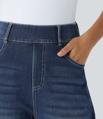 Halara Flex™ Mid Rise Pockets Barrel Leg Casual Jeans